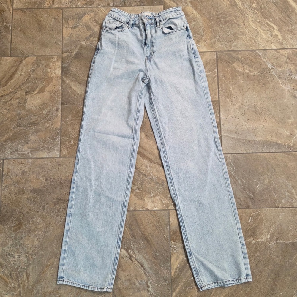 PacSun Stretch 90s Boyfriend Jeans Light Wash High Rise Straight Leg Size 25